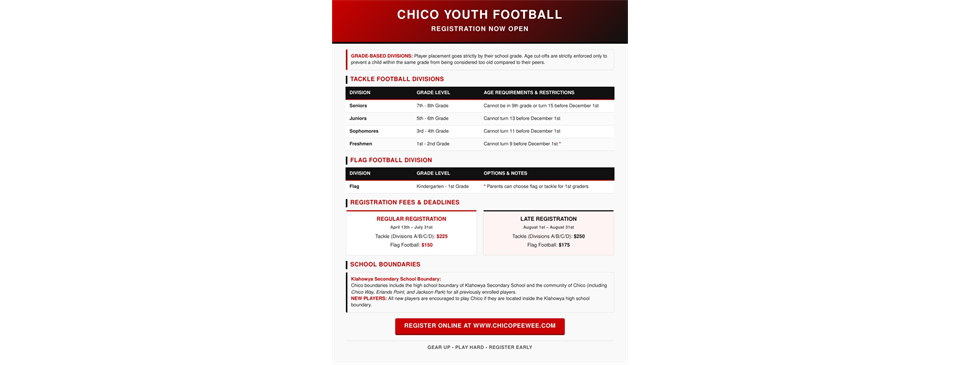 Football sign-ups